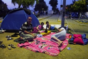 Syrian family in Kara Tepe tent camp 