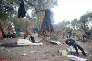 The "waiting area" for the Non-Syrians at Moria / copyright: Salinia Stroux